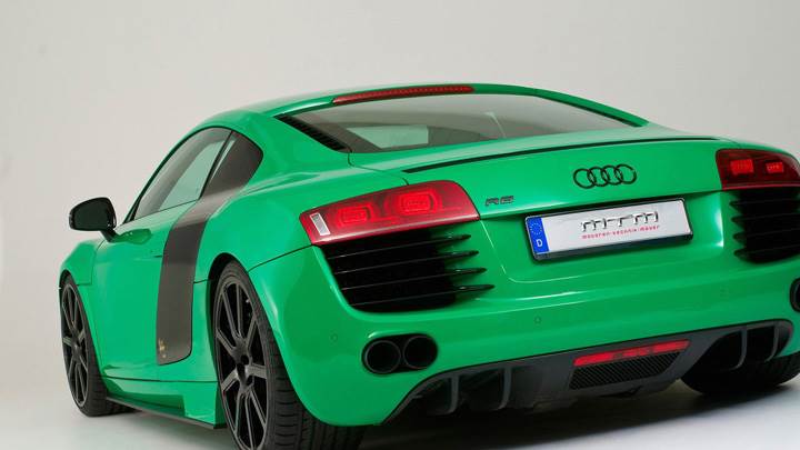 Mtm Audi R8 Green Color Back Side Pose